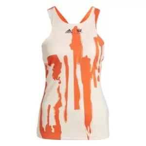 adidas Thebe Magugu Tennis New York Y-Back Tank Top Women - Ecru Tint / Impact Orange