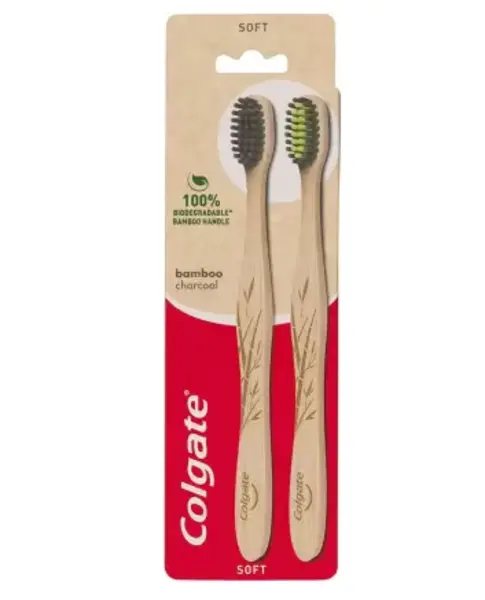 Colgate Bamboo Charcoal Soft Toothbrush 2Pcs