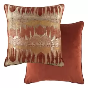 Inca Jacquard Cushion Terracotta, Terracotta / 56 x 56cm / Polyester Filled