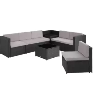 Tectake Verona Rattan Garden Sofa Set - Black