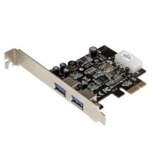 StarTech 2 Port PCI Express PCIe SuperSpeed USB 3.0 Card Adapter with UASP - LP4 Power