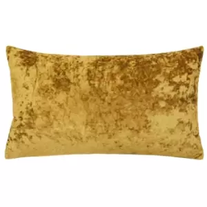 Verona Crushed Velvet Rectangular Cushion Ochre, Ochre / 40 x 60cm / Polyester Filled