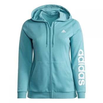 adidas Essentials Logo Full-Zip Hoodie (Plus Size) Womens - Mint Ton / White