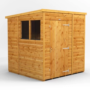 6x6 Power Pent Garden Shed - Brown