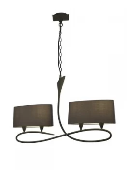 Ceiling Pendant 2 Arm 4 Light E27, Ash Grey with Ash Grey Shades