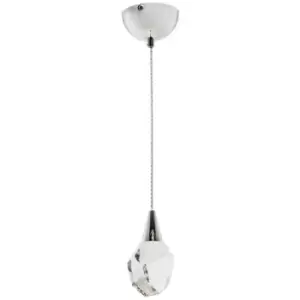 Zumaline Ore Integrated LED Crystal Pendant Ceiling Light, Chrome, Clear