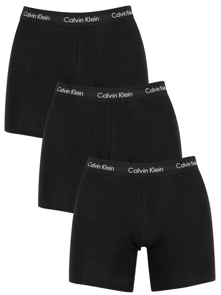 Calvin Klein 3 Pack Cotton Stretch Boxer Briefs Black S