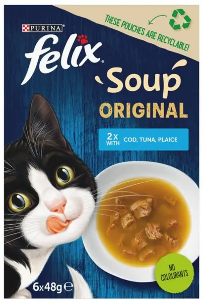 Felix Soup Cat Food Fish Selection 6 x 48g