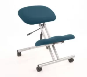 Kneeling Stool Silver Frame Bespoke Colour Maringa Teal