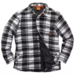 Scruffs Worker Padded Checked Black & White Shirt - Size L