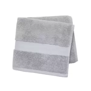 Peacock Blue Hotel Savoy Bath Towel, Silver