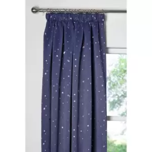 Moon and Stars Lined Thermal Blackout Pencil Pleat Curtains