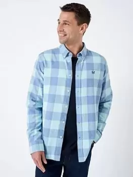 Crew Clothing Crew Clothing Buffalo Check Shirt, Bright Blue, Size L, Men