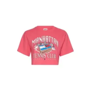 Tommy Jeans Crop Tennis T Shirt - Pink