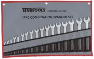 Teng Tools 6517mm 17 Piece Combination Spanner Set 6 - 22mm in Tool Roll
