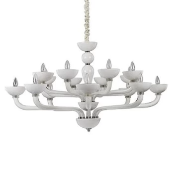 Casanova 16 Light Chandelier White Finish, E14