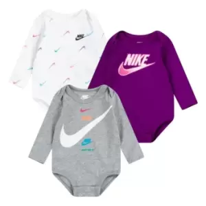 Nike 3Pk LS Romper Bb21 - White