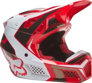 FOX V3 RS Mirer Motocross Helmet, white-red Size M white-red, Size M