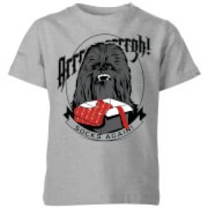 Star Wars Chewbacca Arrrrgh Socks Again Kids Christmas T-Shirt - Grey - 9-10 Years