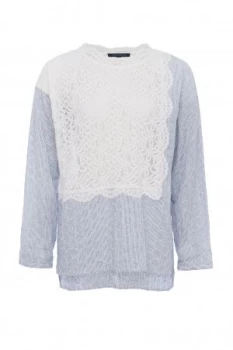 French Connection Oni Lace Mix Shirt Blue