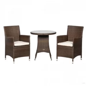 Cannes 2 Seater Mocha Bistro Set Brown