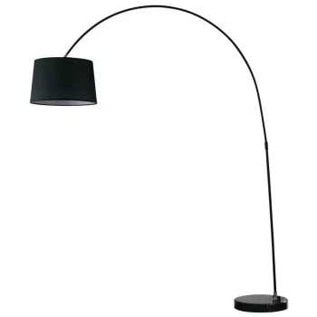 Fan Europe Lighting - Fan Europe DREAM Arc Floor Lamp Black, Fabric Lampshade, Marble Base 1522x205x35cm