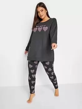 Yours Let's Chill Out Sweat Set, Grey, Size 38-40, Women