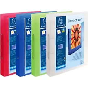 Exacompta Presentation Ring Binder Kreacover Chroma 54869E Polypropylene A4 2 ring 30 mm Assorted Pack of 12