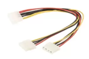 Roline Connector Cable Assembly, Male 4-Pin Molex to 2 x Female 4-Pin Molex 4-Pin Molex Male to Female 300mm 4-Pin Molex