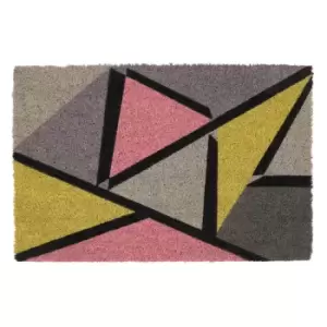 JVL Eco-friendly Latex Backed Coir Door Mat, Abstract