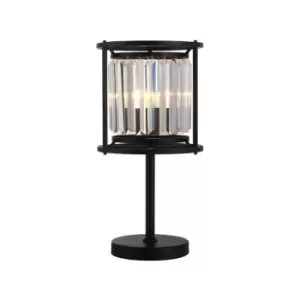 Luminosa Guilford Table Lamp, E27, Satin Black, Clear