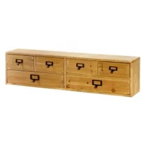 Wide 6 Drawers Wood Storage Organizer 80 x 15 x 20 cm