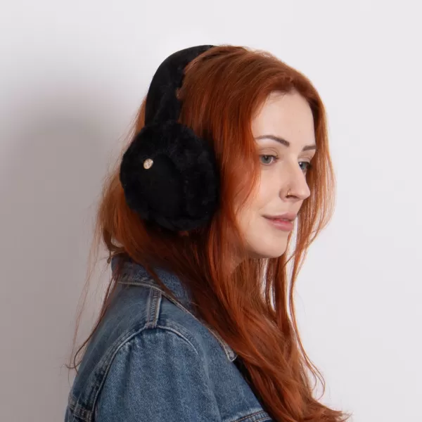 Just Sheepskin Harper Sheepskin Earmuffs Black