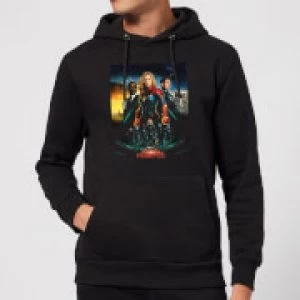 Captain Marvel Movie Starforce Poster Hoodie - Black - XL