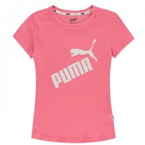 Puma Logo T Shirt Junior Girls - Pink