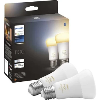 Philips Lighting Hue LED light bulb (pack of 2) 871951429125600 EEC: F (A - G) Hue White Ambiance E27 Doppelpack 2x800lm 75W E-27 24 W Warm white to c