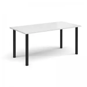 Rectangular Black radial leg meeting table 1600mm x 800mm - white