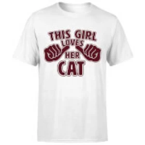 This Girl Loves Her Cat T-Shirt - White - 4XL