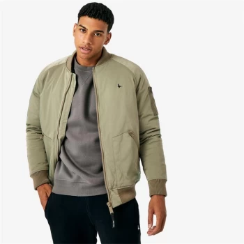 Jack Wills Eco Padded Bomber Jacket - Washed Green