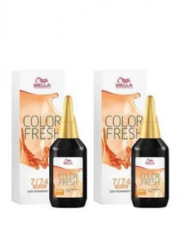 Wella Wella Professionals Color Fresh Semi-Permanent Colour Medium Brunette Red Blonde 75ml Duo Pack