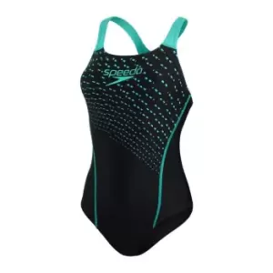 Speedo Medium Logo One Piece Swimsuit Womens - Black