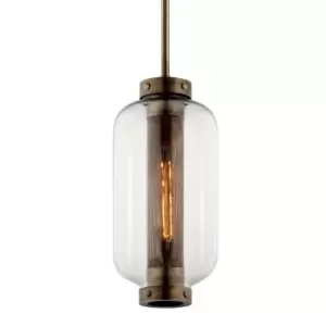 Atwater 1 Light Hanger Vintage Brass, Glass, IP44