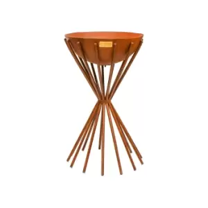 Ivyline Outdoor Tall Metal Dakota Fire Pit in Rust