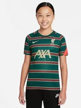 Nike Liverpool Fc Junior 21/22 Pre Match Shirt, Black/Green, Size L