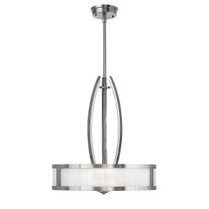 3 Light Ceiling Pendant Brushed Nickel, E27