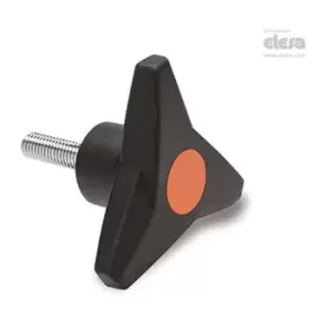 Elesa - soft Three-arm knob-VB.839/63 p-M8x25-Soft-C2 Orange