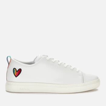 Paul Smith Womens Lee Leather Cupsole Trainers - White Heart - UK 6