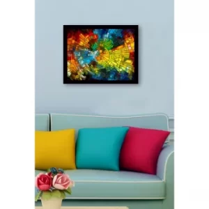 SC0682 Multicolor Decorative Framed MDF Painting