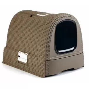 Hooded Cat Litter Box 51x38.5x39.5cm Mocca 400461 - Anthracite - Curver