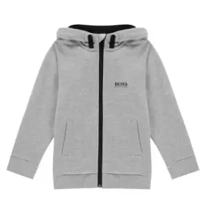 Boss Logo Zip Hoodie - Grey